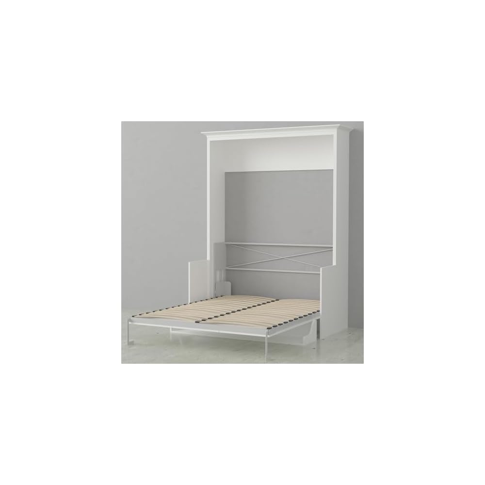 Xtraroom Alegra Queen Murphy Bed with Desk | Engineered and Solid Wood Construction | Smooth Painted Finish - No Melamine Used |Perfect for a Home Office Guest Bed | Murphy Desk Bed Queen Size