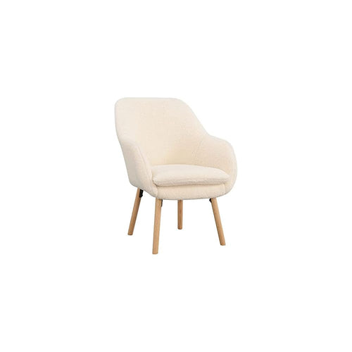 Convenience Concepts Take a Seat Charlotte Wingback Sherpa Accent Armchair 25.25" - Boho Transitional Boucle Lounge Chair for Office, Den, Living Room, Sherpa Cream