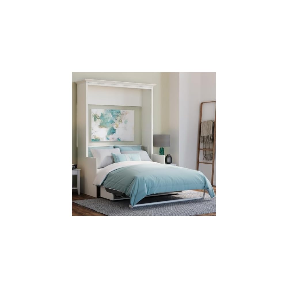 Xtraroom Alegra Queen Murphy Bed with Desk | Engineered and Solid Wood Construction | Smooth Painted Finish - No Melamine Used |Perfect for a Home Office Guest Bed | Murphy Desk Bed Queen Size