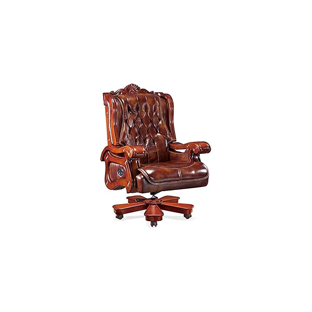 Boss Chair Reclining Office Chair Swivel Chair Minimalist Home Recliner Managerial Chairs Swivel Solid Wood Lifting Research 10 Wheel with Footstool (Size : 35KG)