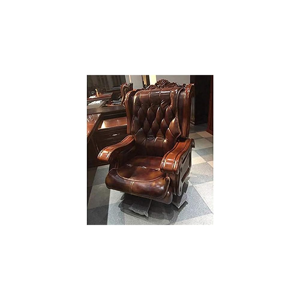 Boss Chair Reclining Office Chair Swivel Chair Minimalist Home Recliner Managerial Chairs Swivel Solid Wood Lifting Research 10 Wheel with Footstool (Size : 35KG)