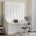 Xtraroom Alegra Queen Murphy Bed with Desk | Engineered and Solid Wood Construction | Smooth Painted Finish - No Melamine Used |Perfect for a Home Office Guest Bed | Murphy Desk Bed Queen Size