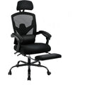 Ergonomic Office Chair with Wheels, Office Chairs with Foot Rest for Adults, Conference Room, Home Office, Gaming, Black (Black)